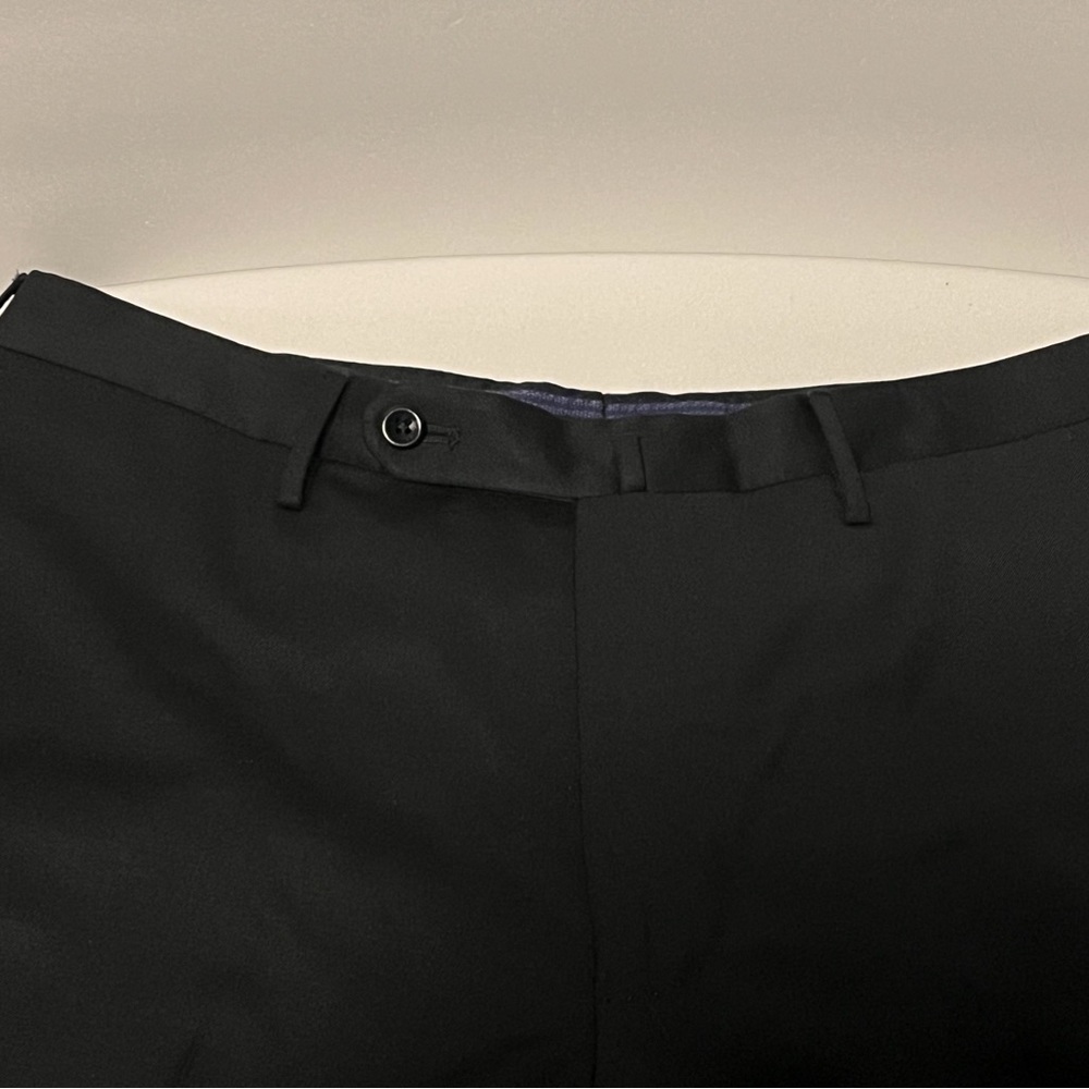 Incotex Slowear Benson Classic Fit B Black Dress Pants Flat Front 34 32/34 S100